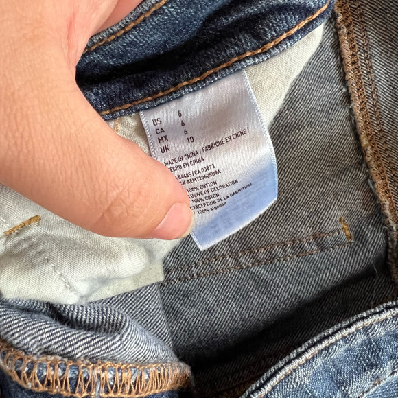 American Eagle Outfitters Womens Denim A Line Skirt Blue Distressed Frayed Hem 6 - Picture 5 of 6